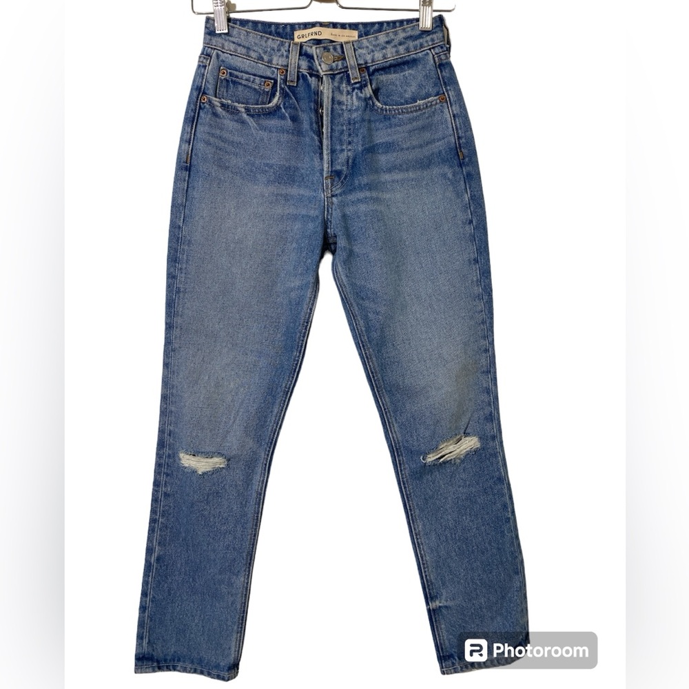 GRLFRND The Karolina High Rise Straight Crop Jeans